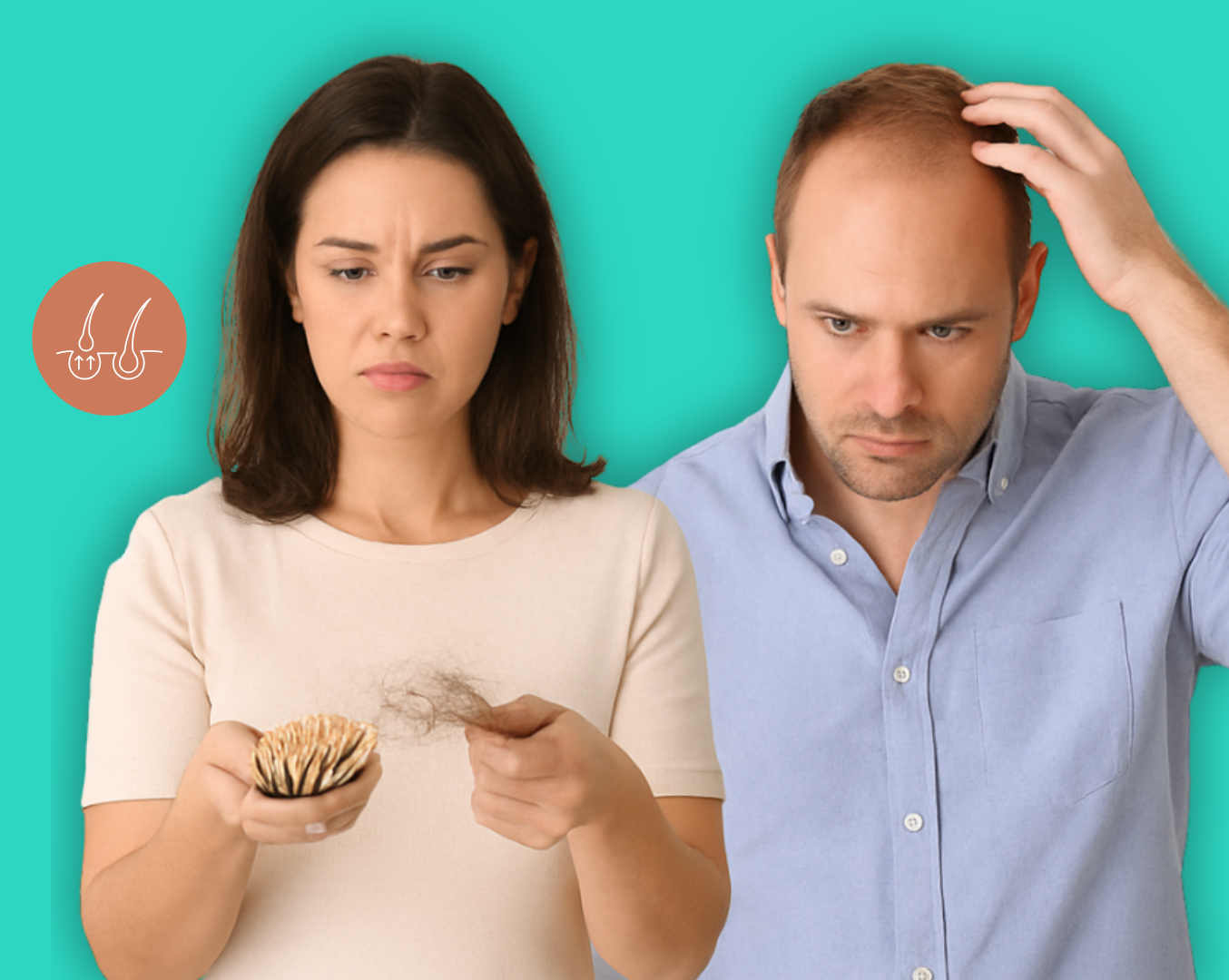Women and Men facing the Hair Loss problem.