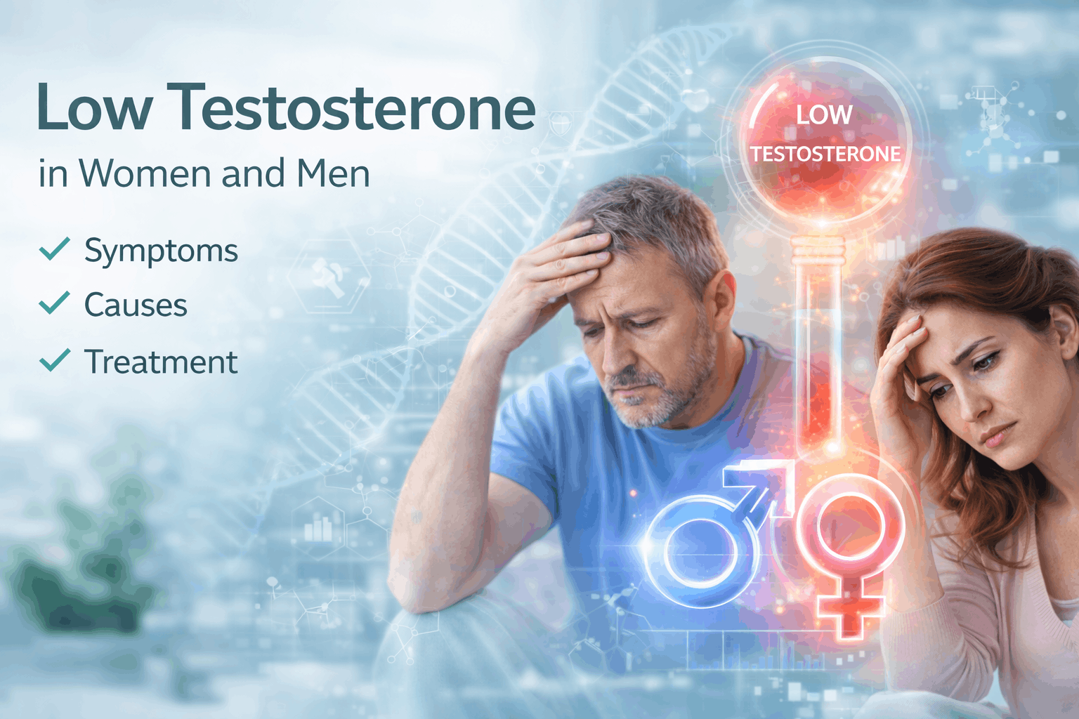 Low testosterone symptoms in women and men
