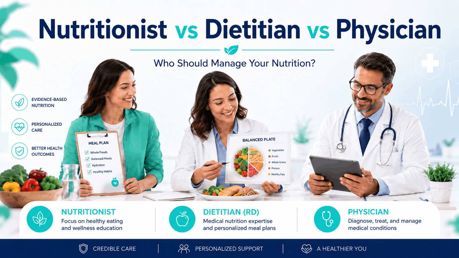 nutritionist vs dietitian and physician nutrition management consultation